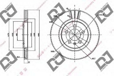 DJ PARTS bd1812 -  Тормозной диск